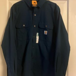 Carhartt Rugged Flex Relaxed Fit Canvas Fleece-Lined Shirt Jacket Size Medium